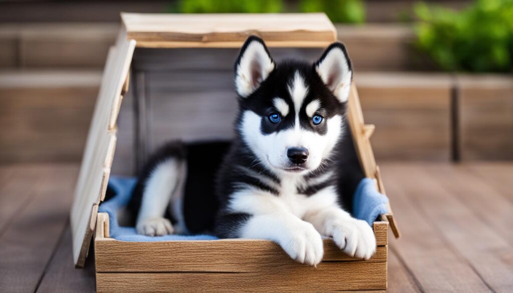 crate training a Husky puppy