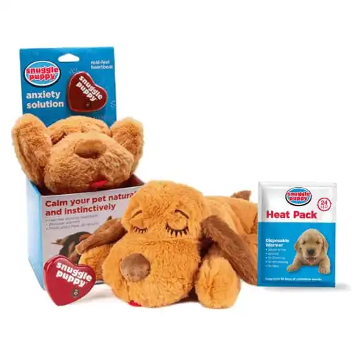 Original Snuggle Puppy Heartbeat Stuffed Toy for Dogs. Pet Anxiety Relief and Calming Aid, Comfort Toy for Behavioral Training