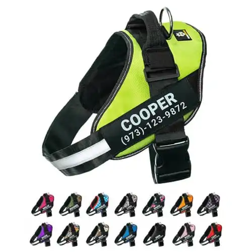 Personalized No Pull Dog Harness with Custom Name and Phone Number Patches