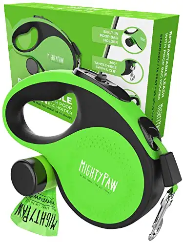 Retractable Leash with Built-in Poop Bag Holder