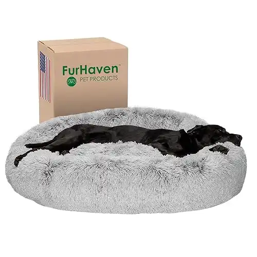 Furhaven Round Calming Donut Dog Bed